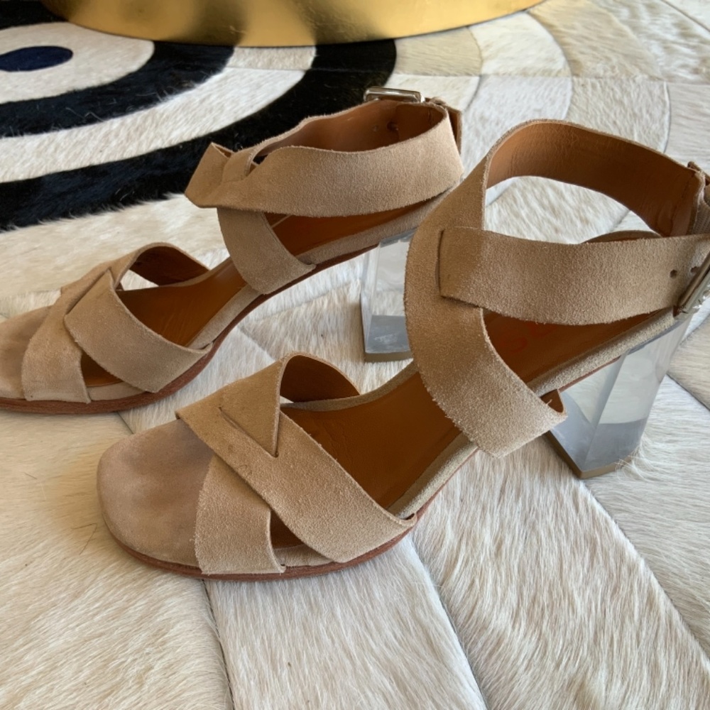 KORS Michael Kors Lucite block heel suede sandal